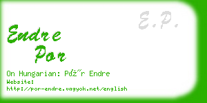 endre por business card